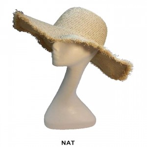 Wide Brim Straw Hats – 12 PCS with Braided Straw Trim - Natural - HT-6044NAT